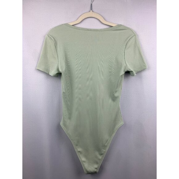 Women’s NWT Katch Me Green Sage Ribbed Bodysuit Size S/M - Picture 2 of 10